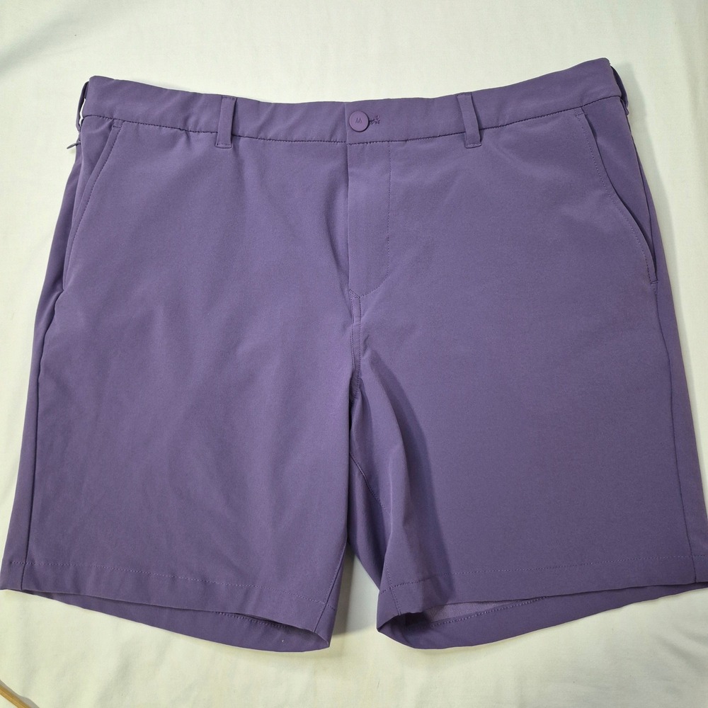 Mizzen + Main Helmsman Shorts Mens 38 Purple Polyester Spandex Performance Golf - Picture 2 of 6